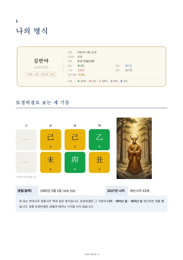 2027년 수상한 토정비결 풀이책 견본 3쪽